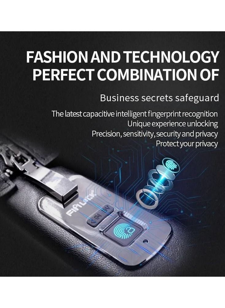 Generic - Fingerprint lock Genuine leather Handbag For men Shoulder Bag Brief Case - Image 1