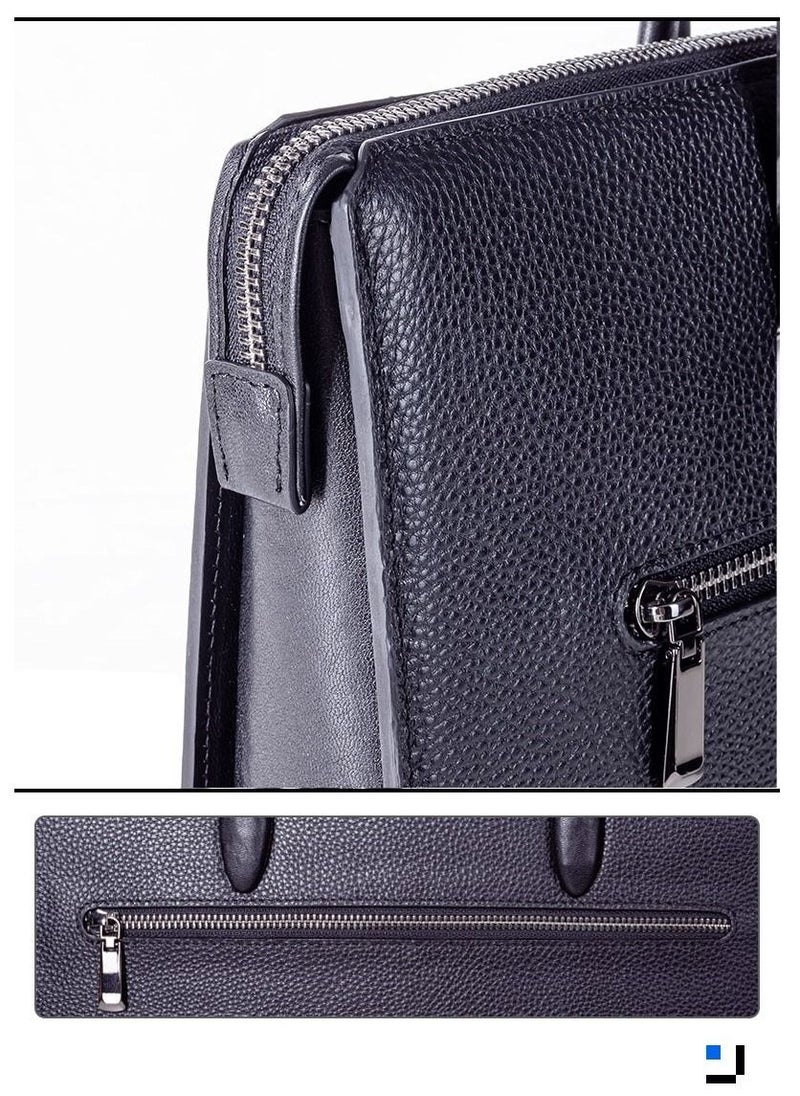 Generic - Fingerprint lock Genuine leather Handbag For men Shoulder Bag Brief Case - Image 1