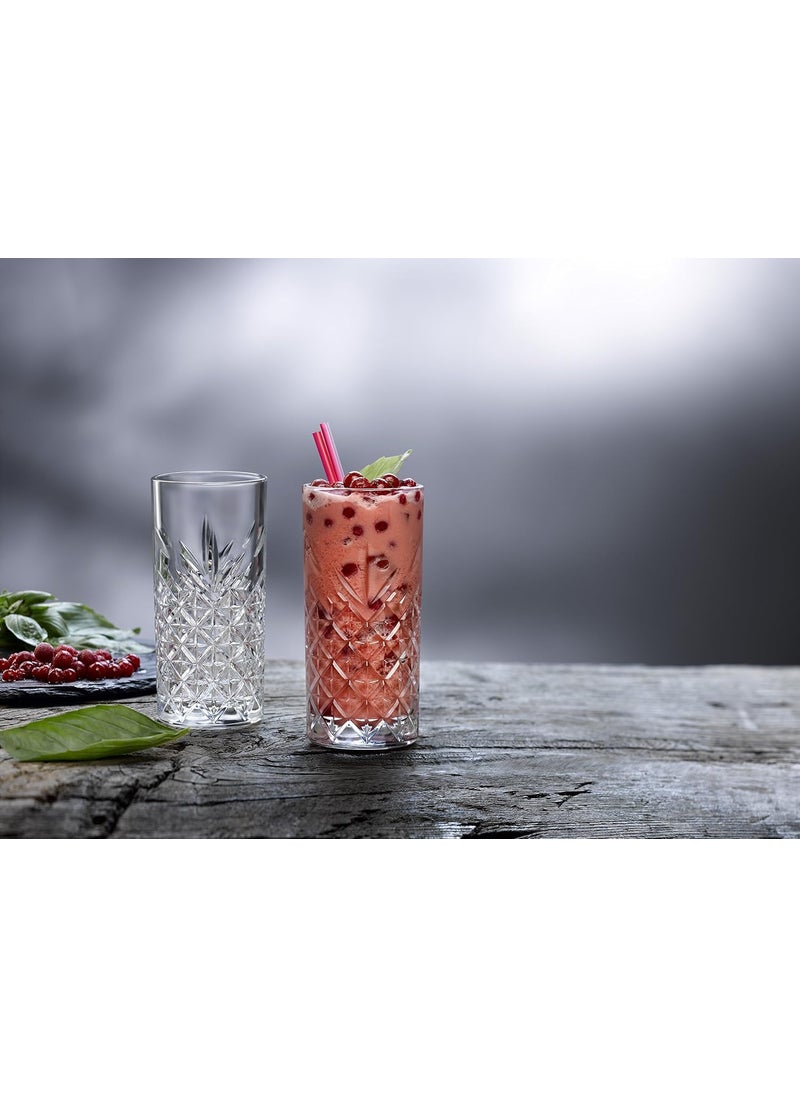BLISS START BLISS START Cut Glass Drinking Glasses Elegant Highball Glasses for Kitchen Restaurant Crystal Glassware for Cocktail Milk Juice Iced Water350 MLPack of 3  - Image 5
