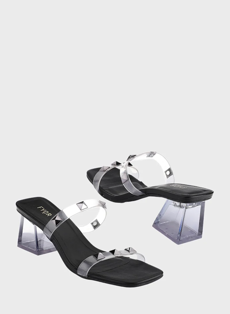 FYOR Block Mid Heel Sandals