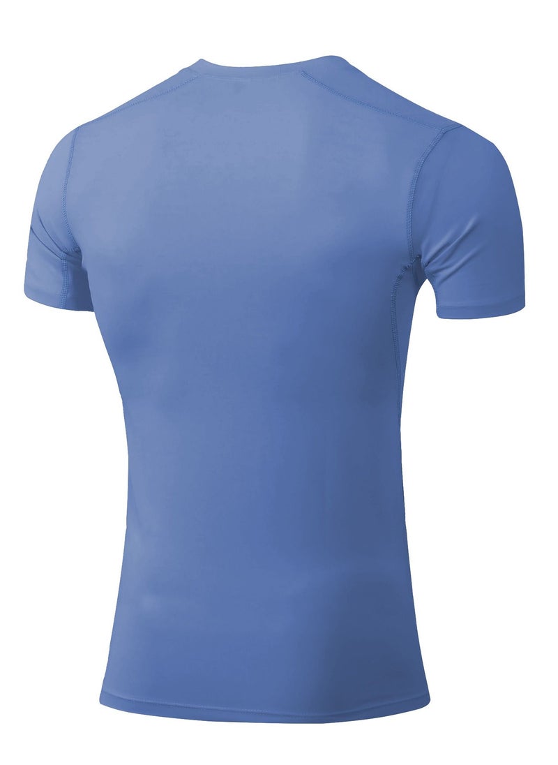 Loquat Men Quick Dry Breathable Elastic T-Shirt Blue  - Image 2
