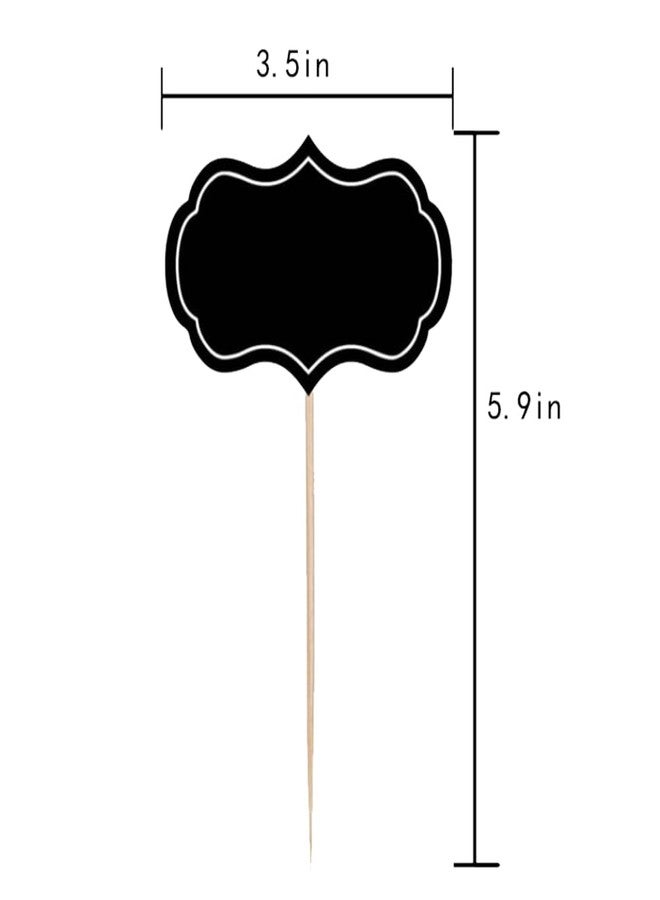 EYAKEG 24 Pieces Cheese Markers for Charcuterie Board Buffet Labels Food Tags Blank Toothpick Flags Appetizer Signs Chalkboard Cupcake Toppers Picks for Wedding Birthday Party Decorations - Image 2