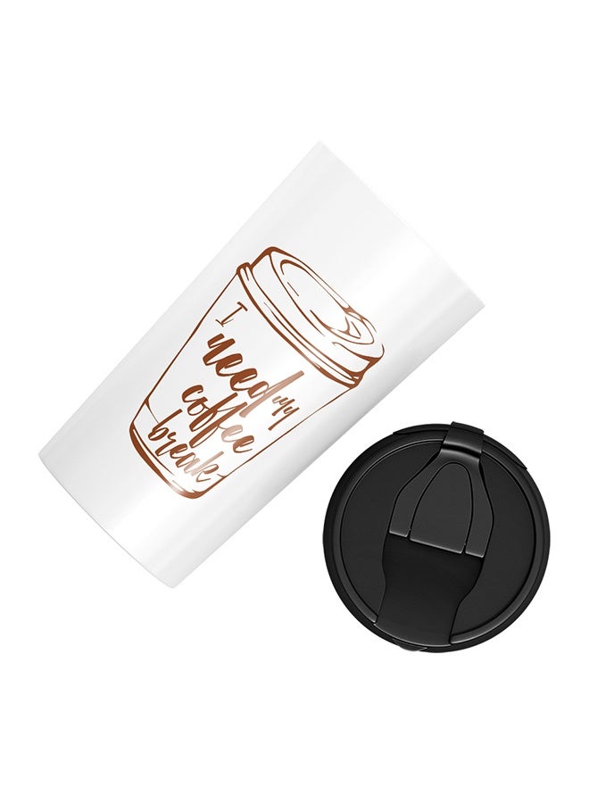 LIT Stainless Steel I Need My Coffee Break Tumbler White - Image 2