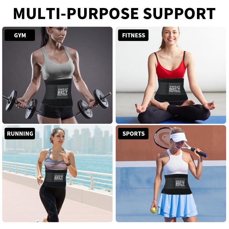 LKV Sculpt Touch Waist Trainer For Women Lower Belly Fat - Thick Sweat Band Waist Cincher Trimmer - Slimming Body Shaper Belt Black - Image 5
