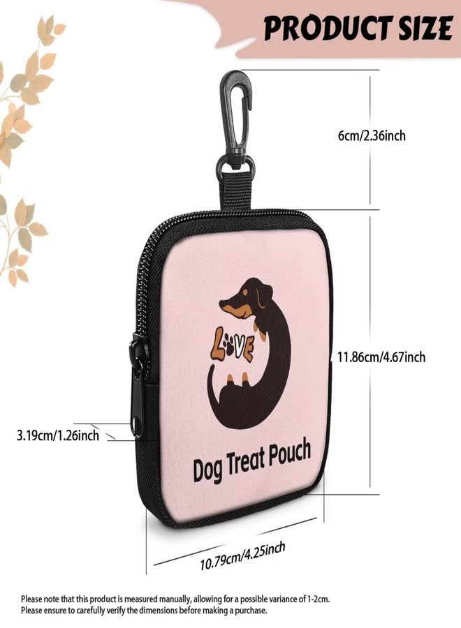 Fonplted Pink Dog Treat Pouch for Pet Walking and Training Dog Food Bags Small Fanny Zipper Pack Holder for Puppy Snack Dispenser Kit for Outdoor Use - Image 4