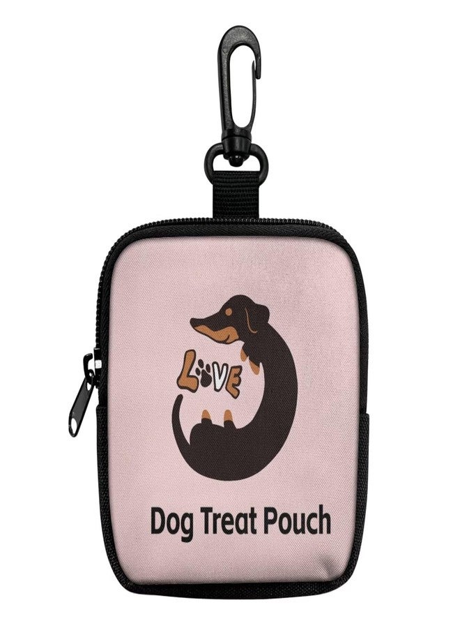 Fonplted Pink Dog Treat Pouch for Pet Walking and Training Dog Food Bags Small Fanny Zipper Pack Holder for Puppy Snack Dispenser Kit for Outdoor Use - Image 1