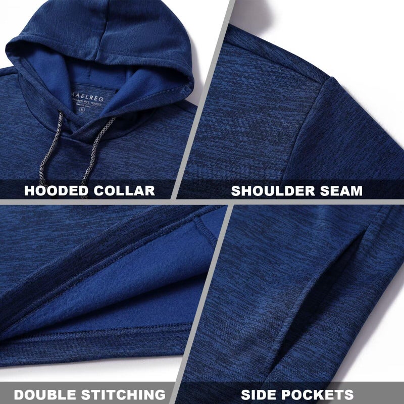M MAELREG Men's Hoodies Lightweight Dry Fit Breathable Brushed Fleece Pocket Fashion Patterns Mens Sweatshirt - Image 5