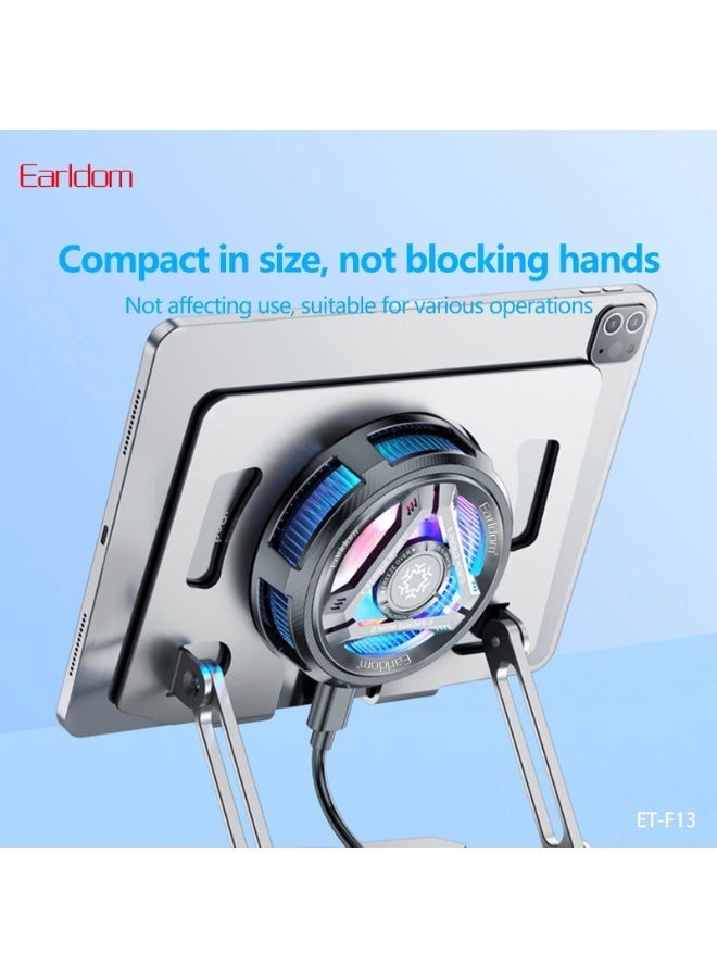 Earldom ET-F13 RGB Radiator Tablet & Laptop Cooler Fan with USB-C Charging Port, High-Speed Silent Cooling, Portable Heat Dissipation for Tablets, Laptops & Mobile Devices - Image 2