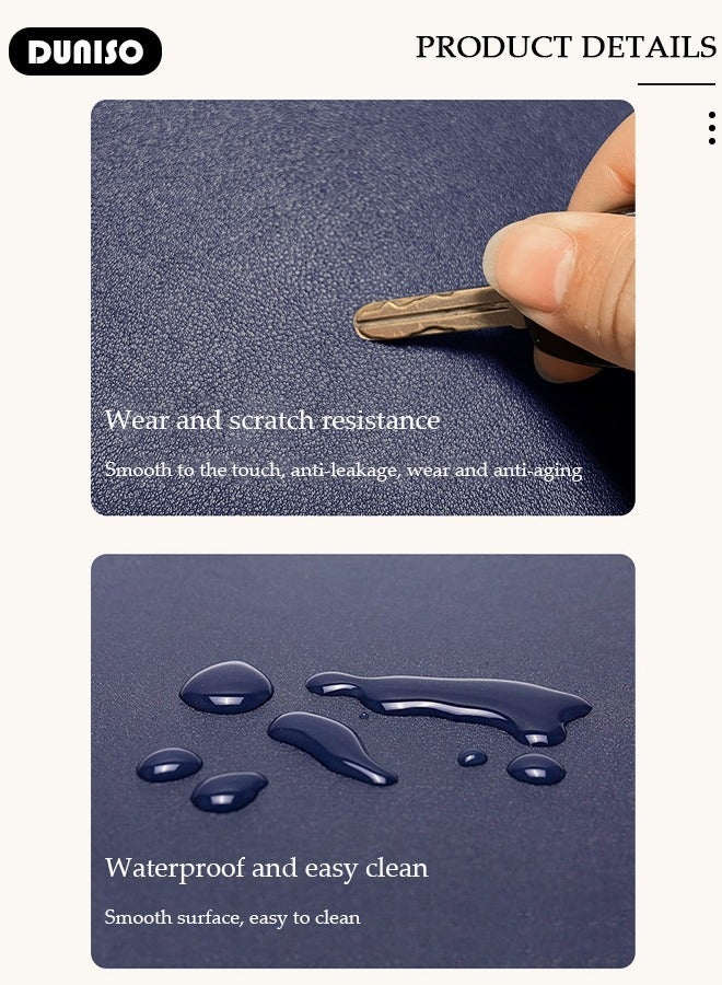 DUNISO Leather Desk Pad Protector, Office Desk Mat, Waterproof Writing Desk Pad for Eye Protection, Anti-Slip Large Mouse Pad for Office and Home, Applicable Game,Office,Learning - Image 5