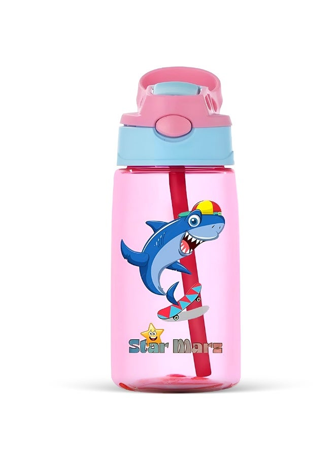 Starmarz Sipper Bottle for Kids - Anti-leak Cartoon Kids Water Bottle for Girls (480 ML) Pink - Image 1