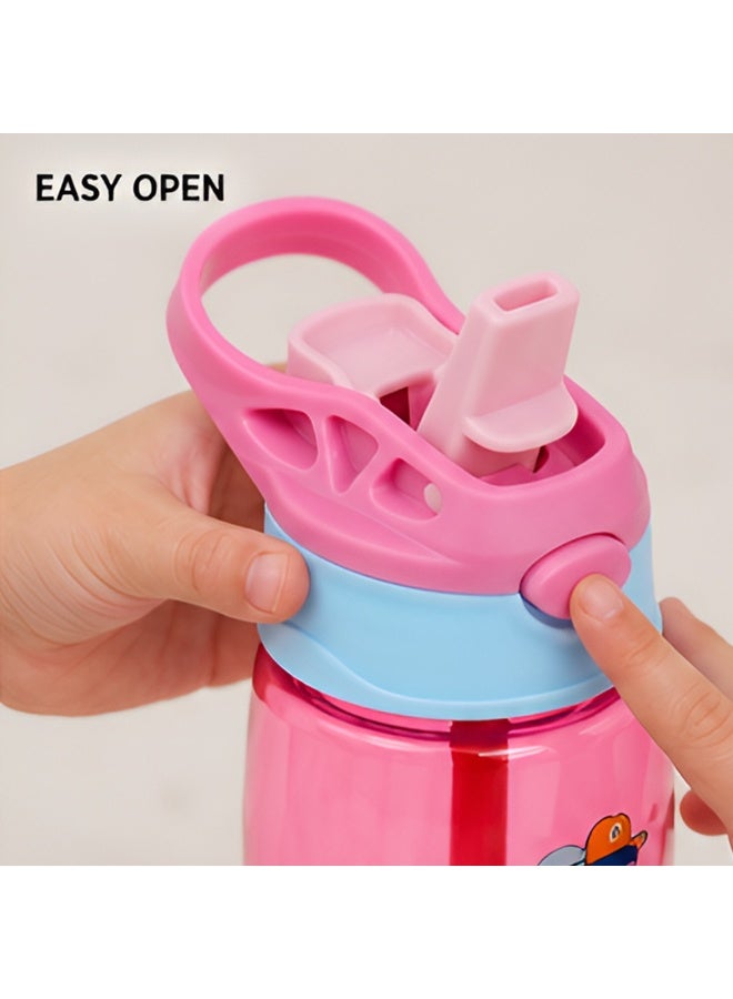Starmarz Sipper Bottle for Kids - Anti-leak Cartoon Kids Water Bottle for Girls (480 ML) Pink - Image 2
