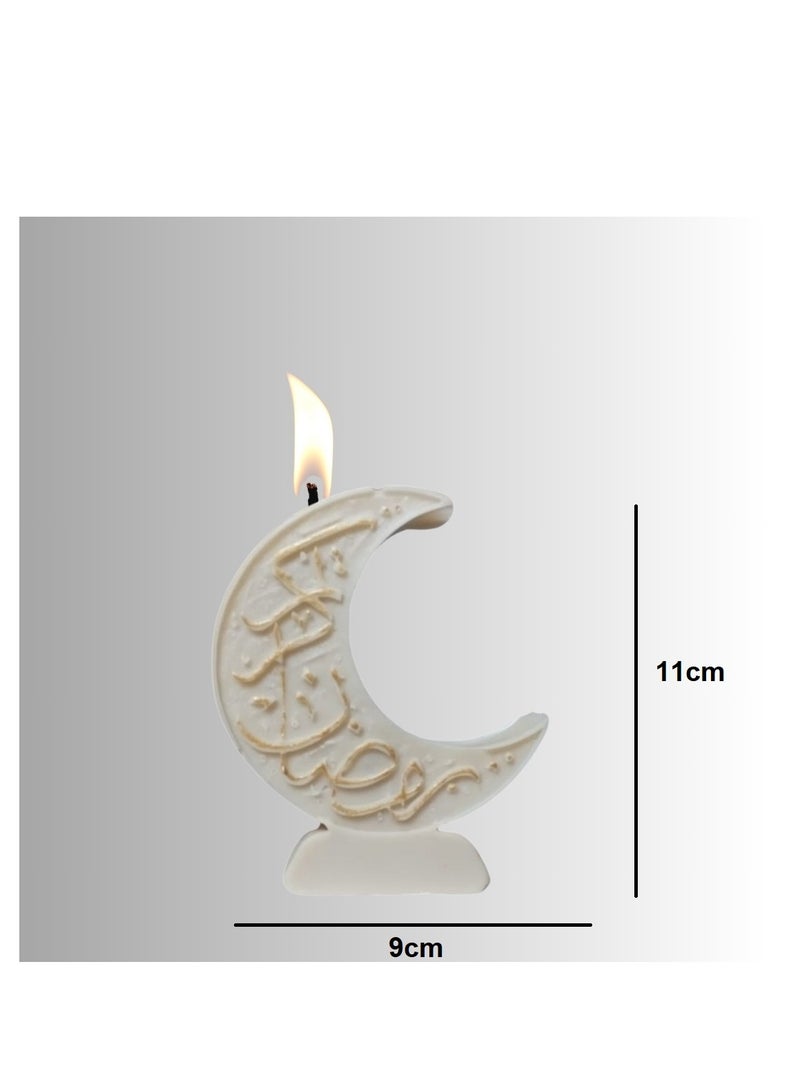 Ramadan Crescent Candle with Sandalwood Scent - 100% Natural Wax - 100g - Handcrafted from Premium Materials - Image 3