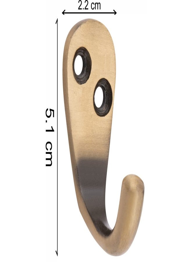 MHS Brass Made Multipurpose Decorative Wall or Door Hooks HangerMounted with Screws (J Type Antique Brass, Pack of 4) - Image 3