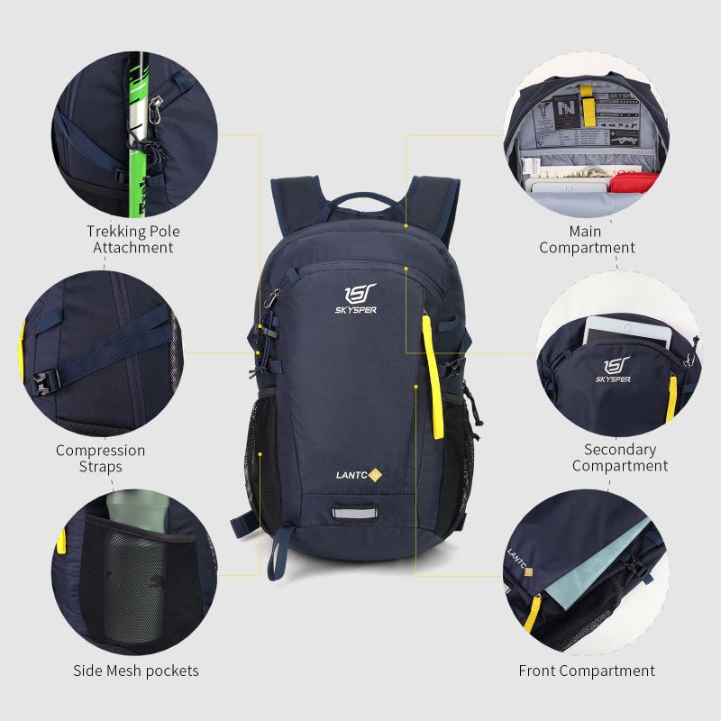 SKYSPER Small Hiking Backpack, 20L Lightweight Travel Backpacks Hiking Daypack for Women Men - Image 4