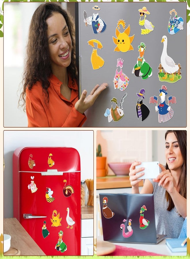 كينغدير مجموعة مغناطيسات أزياء الإوز من كينجدر، 21 قطعة، مثالية لتزيين الثلاجة في المهرجانات، مغناطيسات أزياء حيوانات مرحة للعطلات، مناسبة للثلاجة، صندوق الأدوات، الخزائن، أو أي مكان آخر في المنزل. - Image 4