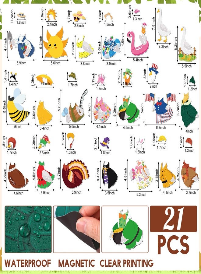 كينغدير مجموعة مغناطيسات أزياء الإوز من كينجدر، 21 قطعة، مثالية لتزيين الثلاجة في المهرجانات، مغناطيسات أزياء حيوانات مرحة للعطلات، مناسبة للثلاجة، صندوق الأدوات، الخزائن، أو أي مكان آخر في المنزل. - Image 3