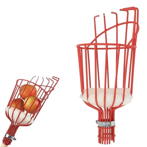 Home-X Fruit Picker Basket - Sturdy Tree Picker Tool with Adjustable Knob - Apple, Avocado, Peach, Pear, Lemon Grabber - Image 1