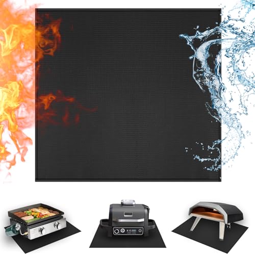 Amerbro 24 x 24in Heat Resistant Grill Mats for Outdoor Tabletop Grill to Protect Your Prep Grill Table Heat Resistant Mats for Countertop Fire Proof Water Proof Oil Proof BBQ Mat Black05mm - Image 1