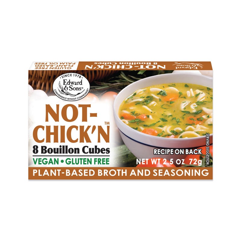 Edward Sons Vegan Chicken Bouillon Cubes Vegan Broth Cubes Gluten Free No Trans Fat Use in Soups Stews and Pilafs 8 Count Pack of 12