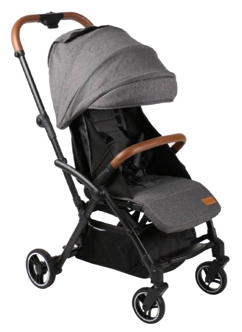 BabyDream Foldable Comfort Stroller, 5-Point Safety Belts - Grey  - Image 1