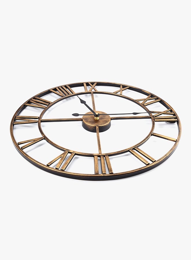 3D Large Handmade Iron Roman Numerals Print Wall Clock Copper 18.5inch - Image 2