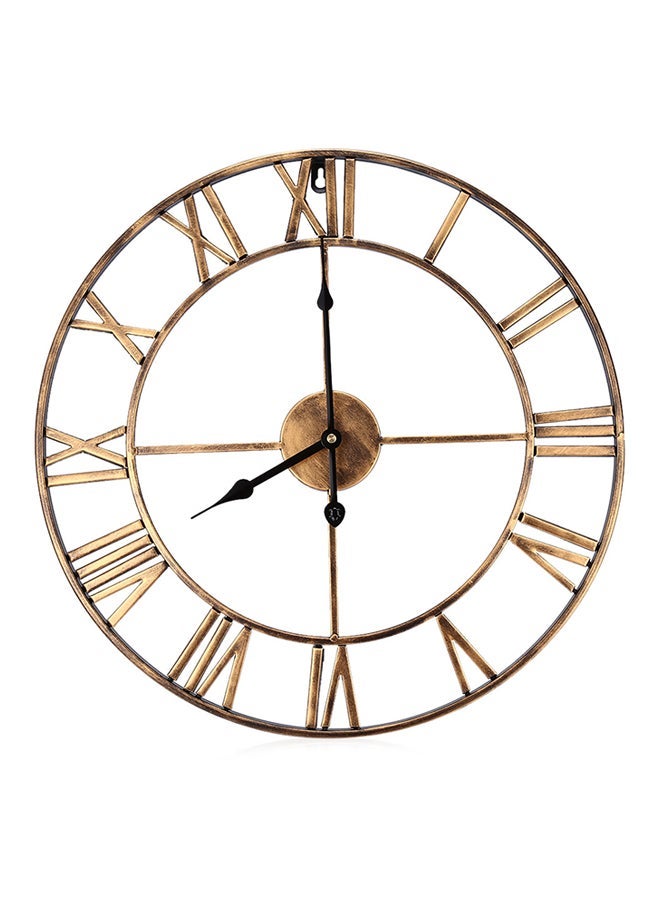 3D Large Handmade Iron Roman Numerals Print Wall Clock Copper 18.5inch - Image 1