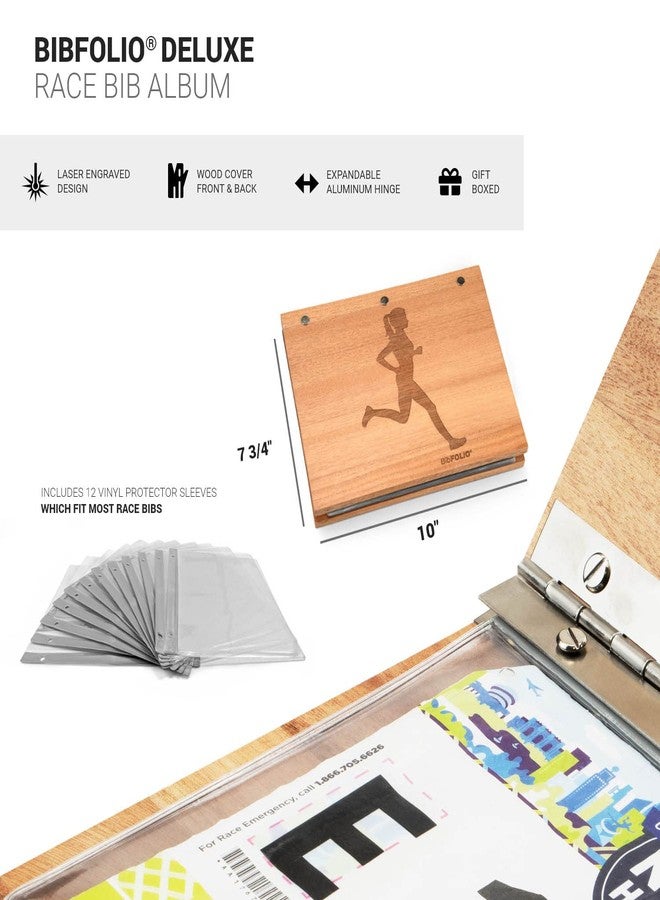 جون فور أ ران ألبوم أرقام سباق Gone For a Run Premier BibFOLIO | عداءة | حامل أرقام خشبي - Image 2