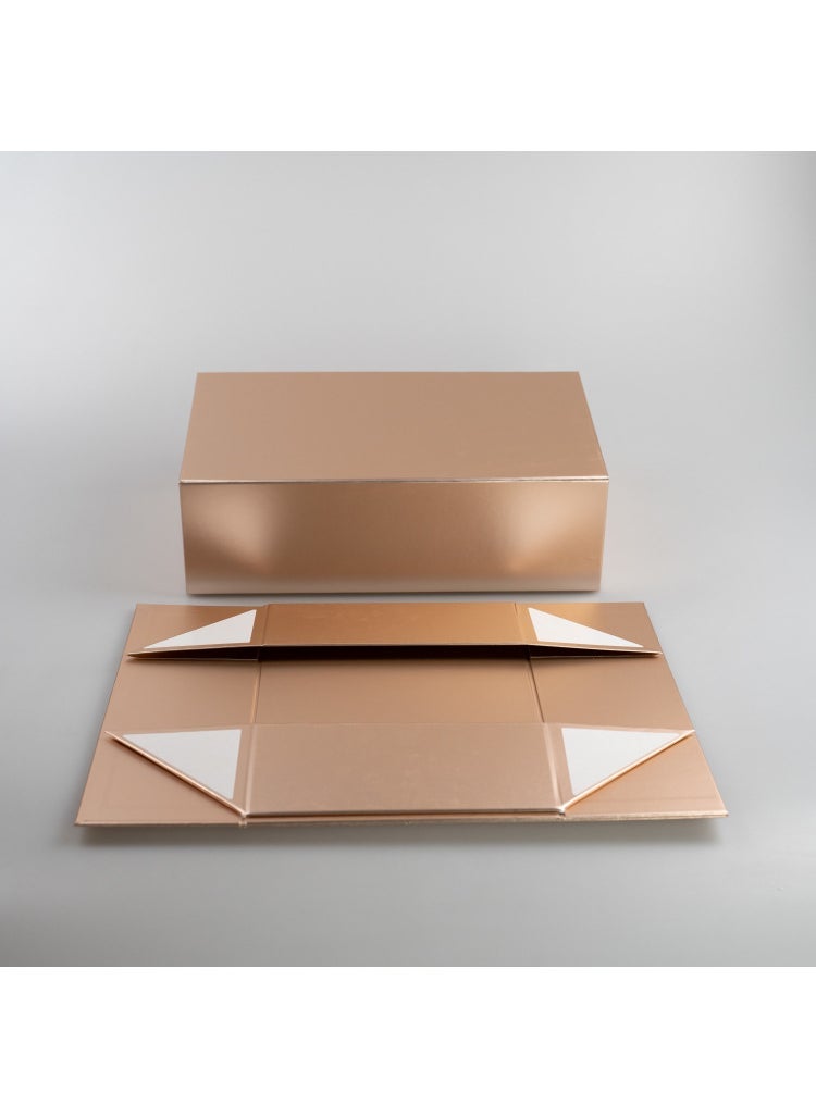 Colorful Folding Gift Box with Magnetic Lid Rose Gold