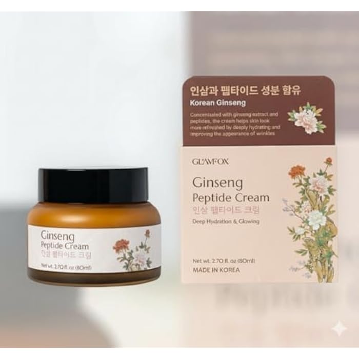 GLAMFOX Ginseng Peptide Anti-Aging Face Cream, with 86% Ginseng Extract, 9x Peptides, 5x Ceramides - Image 1