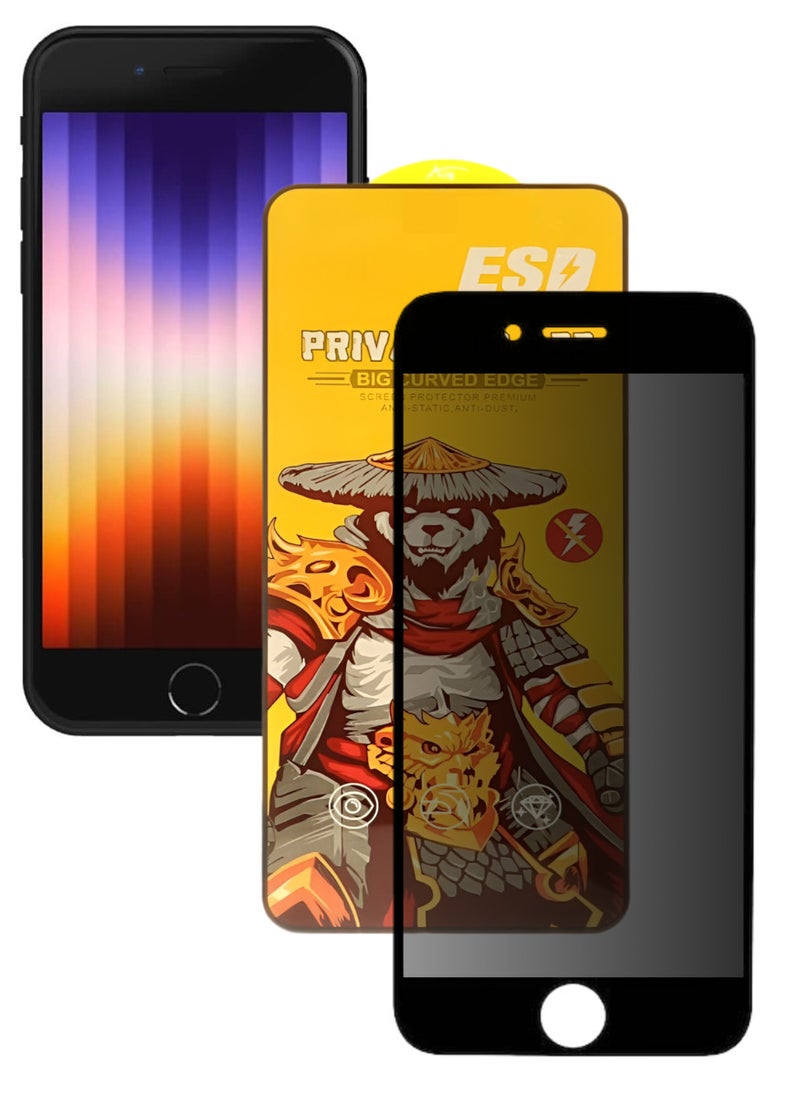 ESD Tempered Dustproof Privacy Glass Screen Protector Compatible For iPhone SE - Image 1