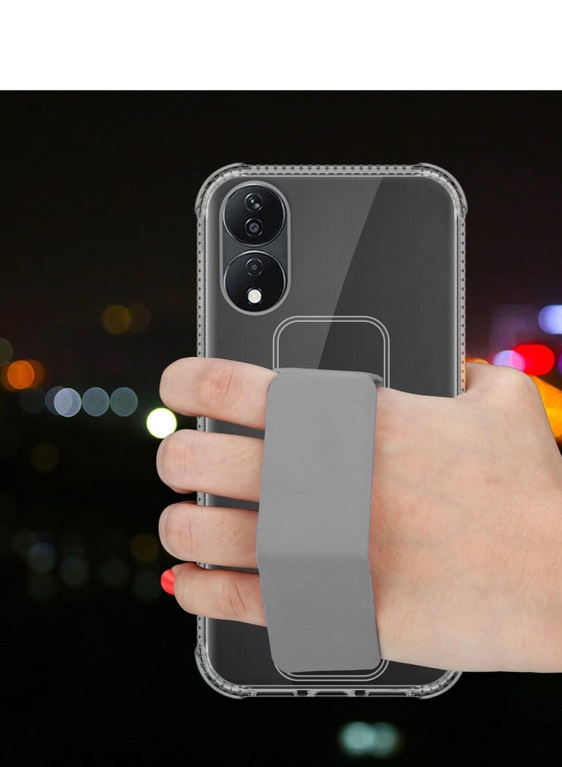 Wtech TPU Hand Grip Air Pillow Case Cover For Honor X7b 4G 2023 Clear/Grey - Image 2