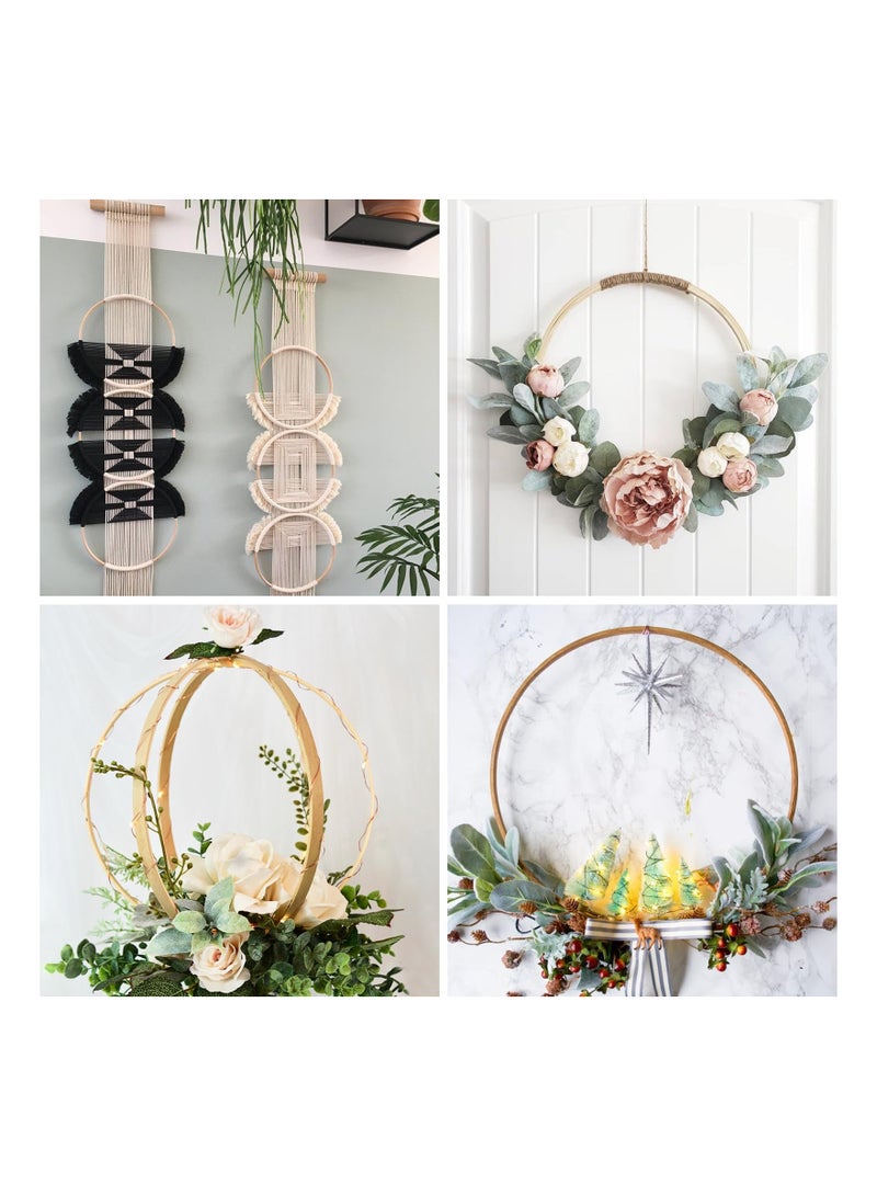 KASTWAVE Floral Wreath Hoops, 10PCS Wooden Floral Hoop, Dream Catcher Connection Ring, 20cm Wooden Wreath Rings for DIY Wedding Christmas Wreath Decor, Dream Catcher and Wall Hanging Crafts  - Image 4