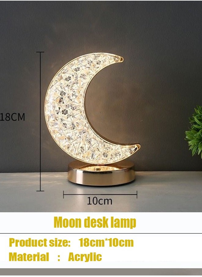HOMESTAR 3-Way Dimmable Touch Control Moon Crystal Table Lamp Night Light Rechargeable Nightstand Light Crescent Lamp for Ramadan Decor, Bedroom, Living Room, Gifts & Home Ambiance  - Image 5