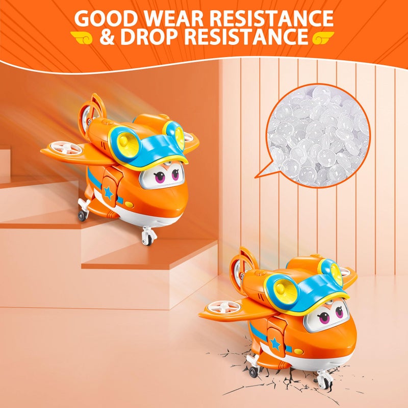 Super Wings 5" Transforming Sunny, Airplane Toys Vehicle Action Figure, Season 5 Plane to Robot in 10 Steps, Birthday Gifts for 3 4 5 Year Old Boys Girls Preschool Kids, Orange - Image 3