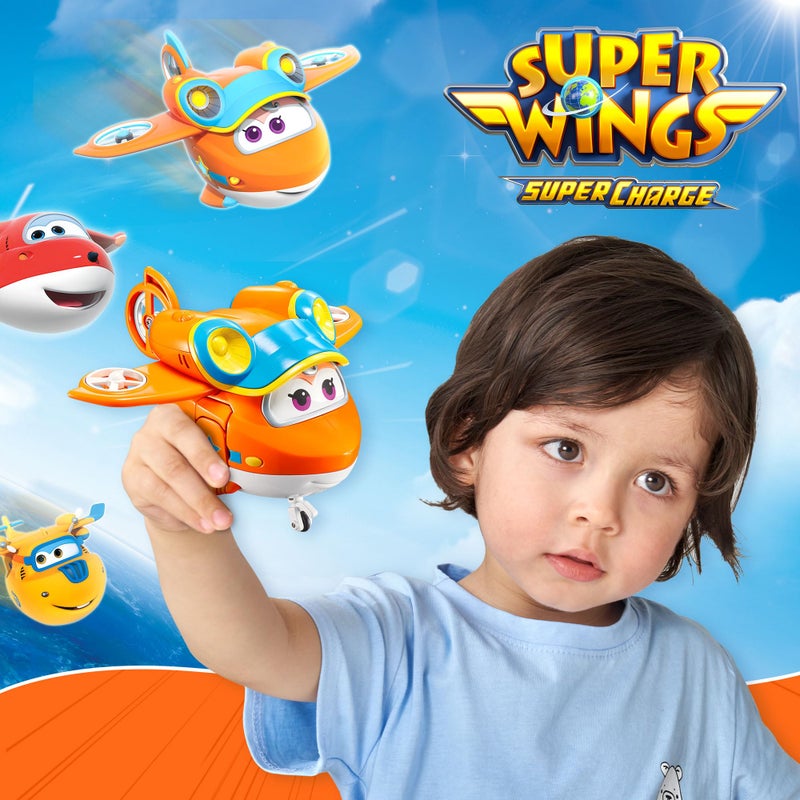 Super Wings 5" Transforming Sunny, Airplane Toys Vehicle Action Figure, Season 5 Plane to Robot in 10 Steps, Birthday Gifts for 3 4 5 Year Old Boys Girls Preschool Kids, Orange - Image 5