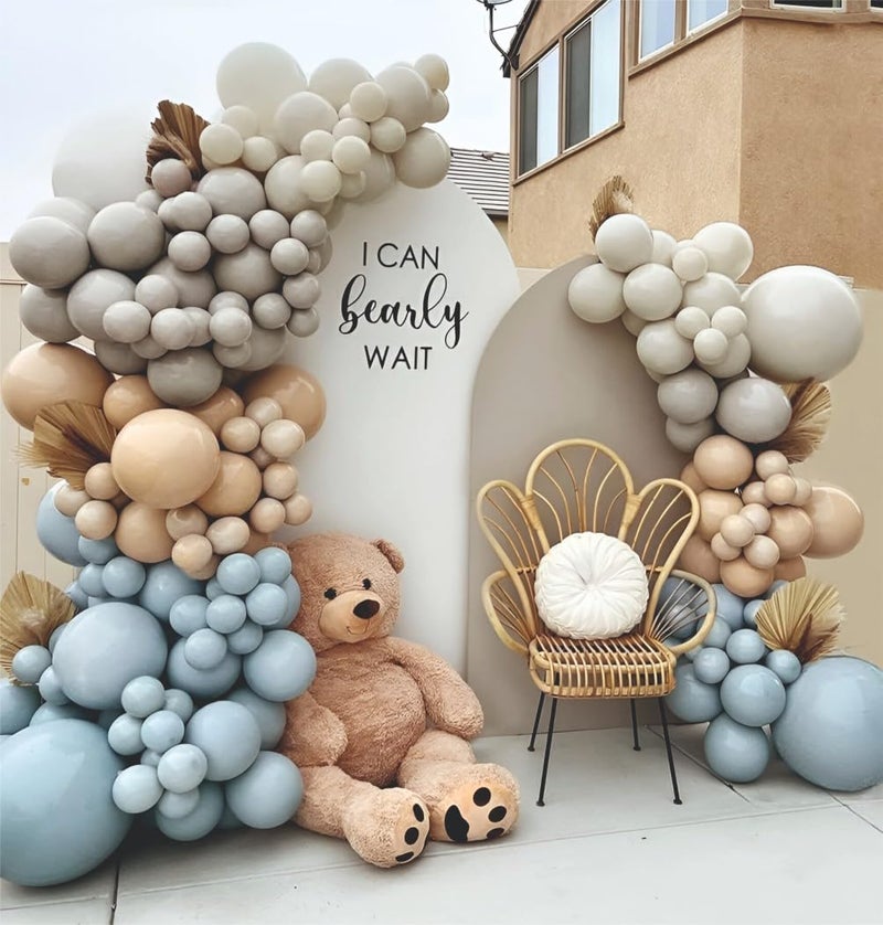 YOURS DECOR Happy Birthday Balloons Decoration Kit - 102 Pcs Blue & White Balloons Garland Birthday Decoration | Birthday Party Decoration Set for Celebrations for Kids & Adults - Image 1