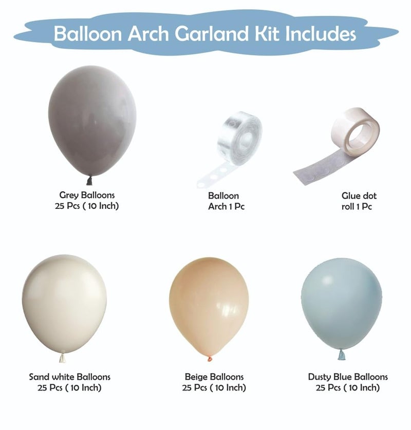 YOURS DECOR Happy Birthday Balloons Decoration Kit - 102 Pcs Blue & White Balloons Garland Birthday Decoration | Birthday Party Decoration Set for Celebrations for Kids & Adults - Image 2