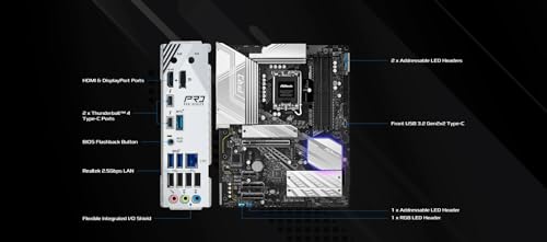 ASRock Intel Core Ultra Z890 Pro RS ATX Motherboard LGA1851 RL-ILM DDR5 8666 MHz 256 GB M.2 PCIe 5.0 Thunderbolt - Image 5