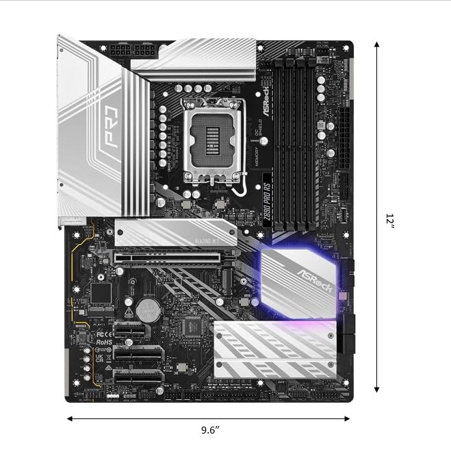 ASRock Intel Core Ultra Z890 Pro RS ATX Motherboard LGA1851 RL-ILM DDR5 8666 MHz 256 GB M.2 PCIe 5.0 Thunderbolt - Image 2