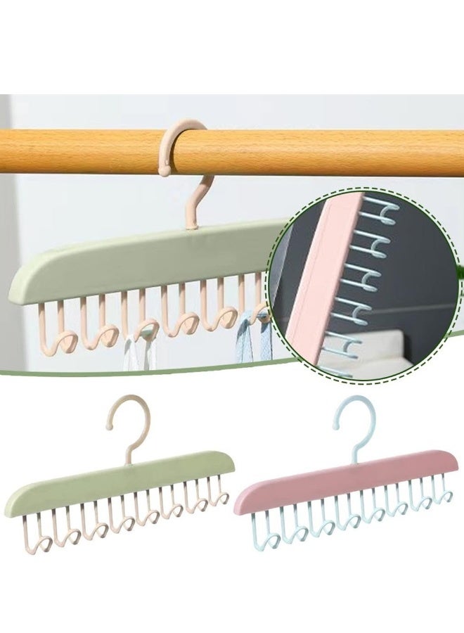 Anti Slip Multi Hook Coat Rack, 4Pcs Space Saving Hangers with 8 Hooks, Wall Mount Coat Hanger, 360° Swivel Multifunctional Lingerie Vest Sling Rack,Closet Organizer for Underwear  - Image 4