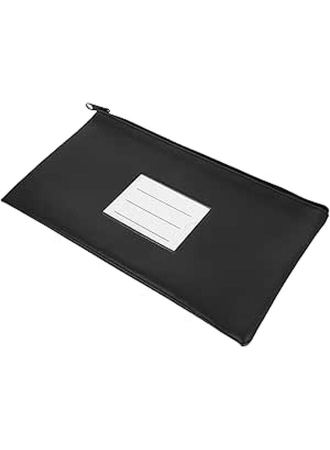 PU Leather Cash Bag with Zipper Foldable Organizer Pouch for Money Documents Passports Travel Office Use - Image 1
