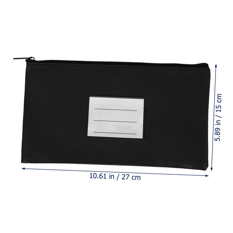 PU Leather Cash Bag with Zipper Foldable Organizer Pouch for Money Documents Passports Travel Office Use - Image 3