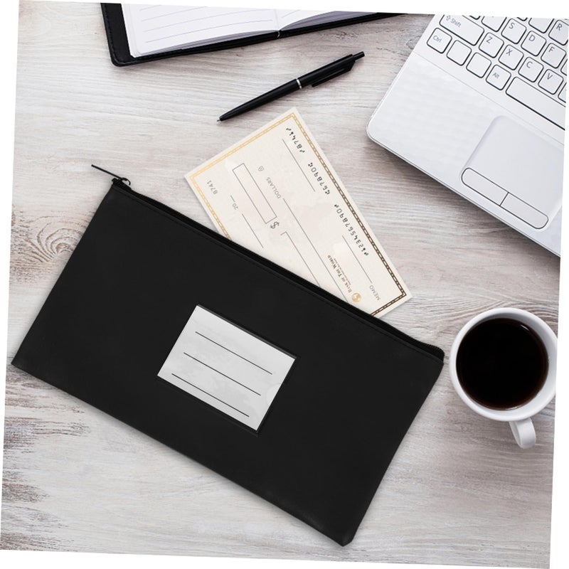 PU Leather Cash Bag with Zipper Foldable Organizer Pouch for Money Documents Passports Travel Office Use - Image 5