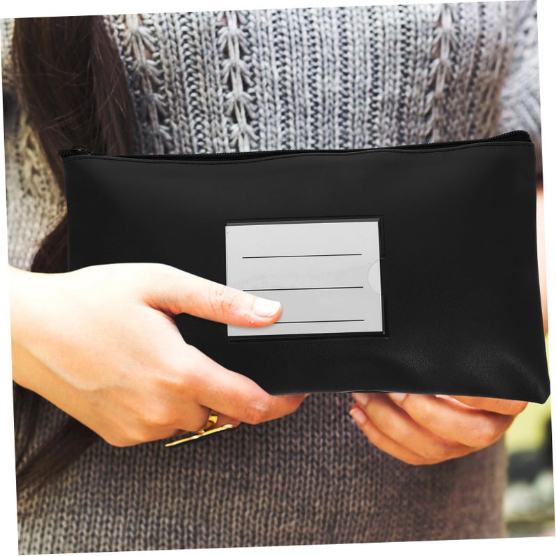 PU Leather Cash Bag with Zipper Foldable Organizer Pouch for Money Documents Passports Travel Office Use - Image 4