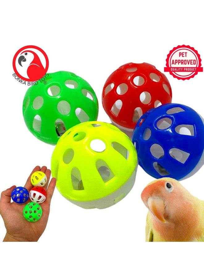 Bonka Bird Toys Bonka Bird Toys 35036 Pk4 Jingle Balls Foot Talon Parrot Cage Toys, Parrotlet, Budgie, Quaker, Cockatiel, Parakeet, Cat, Kitten, and Similar - Image 2