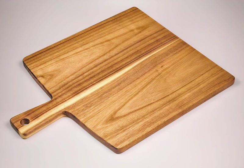 Zeqi Large Acacia Wood Cutting Board with Handle 17''X13'', Charcuterie Board, Serving Board, Chopping Board for Meat, Cheese, Bread, Vegetables & Fruits (Square) - Image 3