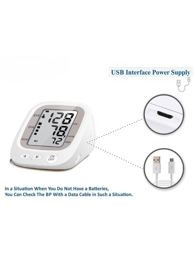 Cofoe - Automatic blood pressure monitor, with speaking voice, smart measurement, internal lithium battery, 2 users memory, irregular heartbeat detection, large LCD display - Image 1
