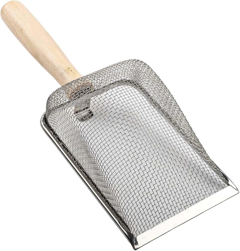 منخل التربة من الفولاذ المقاوم للصدأ بمقبض خشبي مريح 1.5 مم شبكة لتربة التأصيص - Image 5