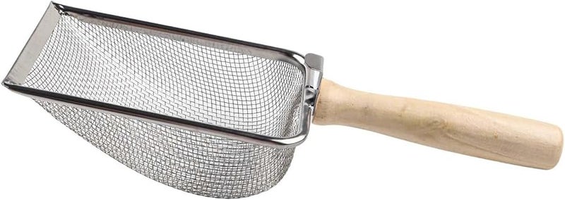 منخل التربة من الفولاذ المقاوم للصدأ بمقبض خشبي مريح 1.5 مم شبكة لتربة التأصيص - Image 3