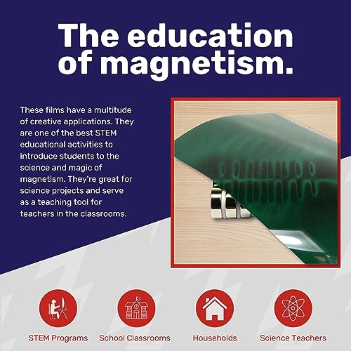 CMS MAGNETICS - 12x12 Green Magnetic Flux Viewing Film for Revealing Hidden Magnetic Field Patterns in Permanent Magnets for Science Projects, Research and STEM Education in Magnetism - Image 2